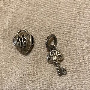 Brighton Silver Heart and Key Charm Set